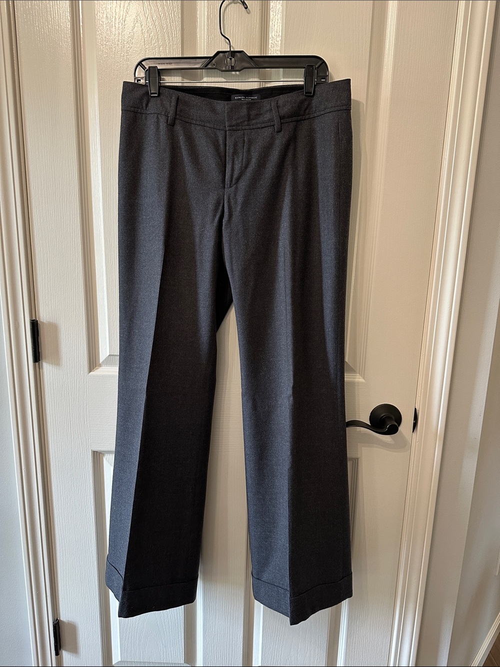 Banana Republic Wide Leg Dress Pants in Charcoal Gray Wool